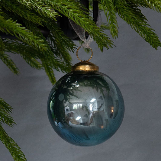 Light Blue Mercury Glass Ornament 3" Objects & Accents 