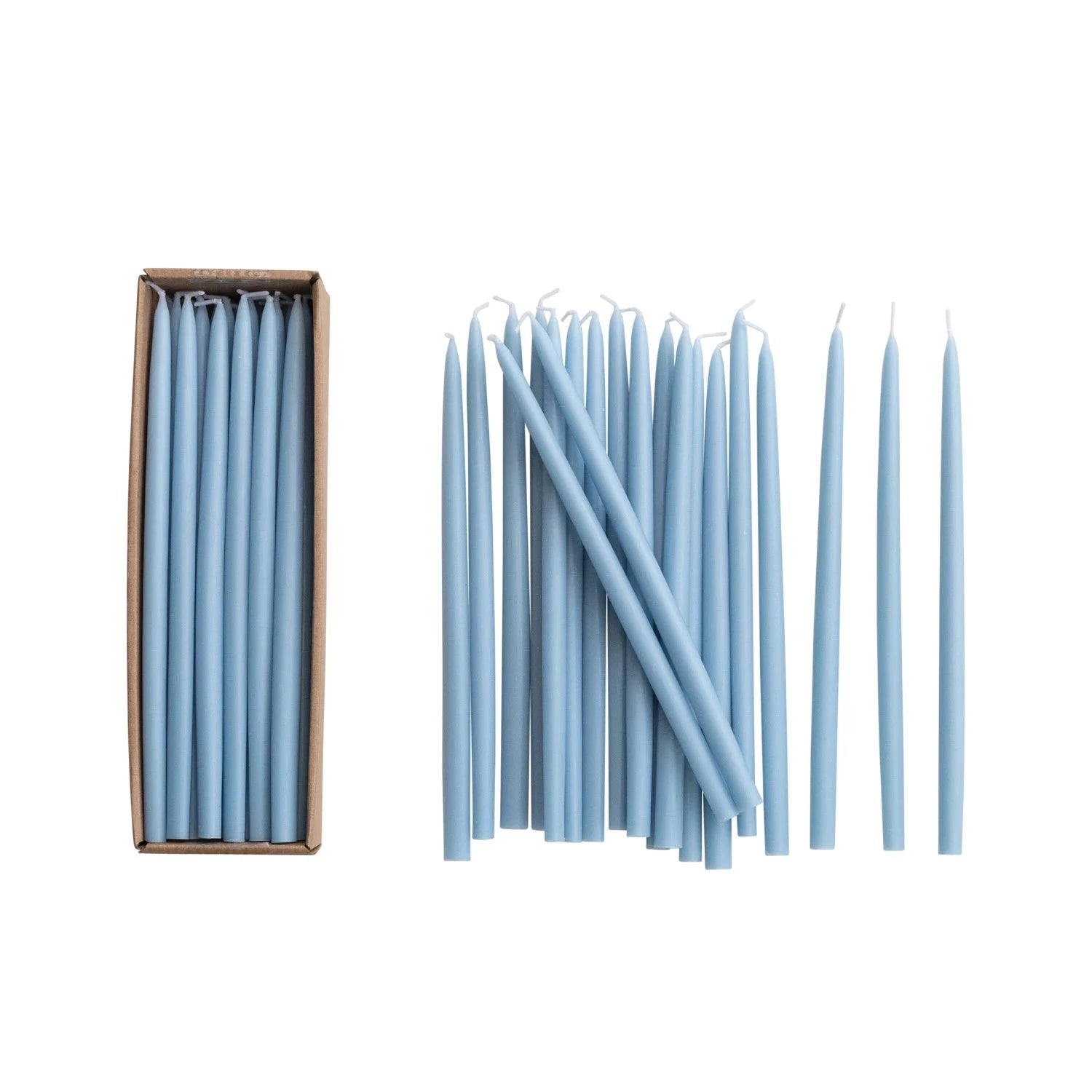 Light Blue Unscented Thin Taper Candles & Home Fragrance 