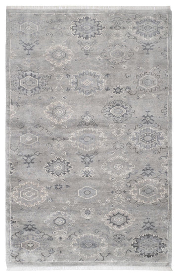 Lila Grey Hand Knotted Wool Rug Rugs 