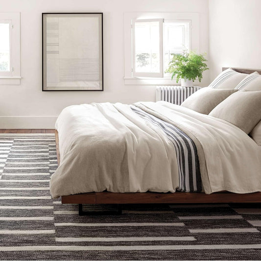 Linen Chenille Stripe Duvet Cover Duvet Covers 