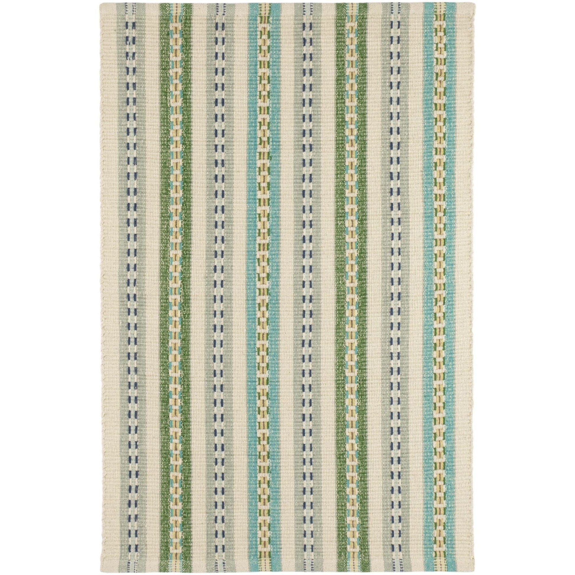 Long Slade Teal Handwoven Cotton Rug Rugs 