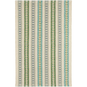 Long Slade Teal Handwoven Cotton Rug Rugs 