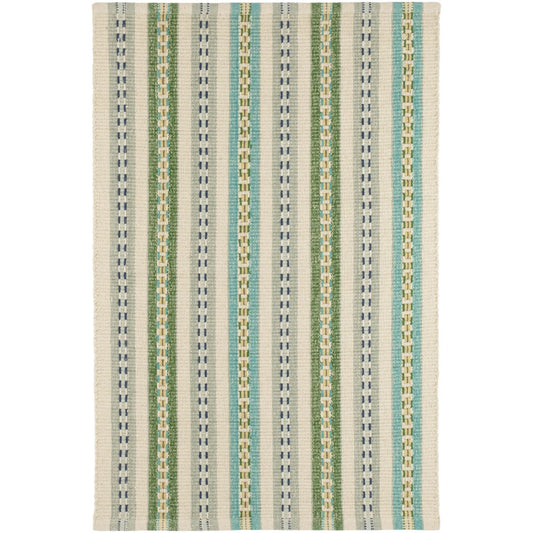 Long Slade Teal Handwoven Cotton Rug Rugs 