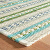 Long Slade Teal Handwoven Cotton Rug Rugs 