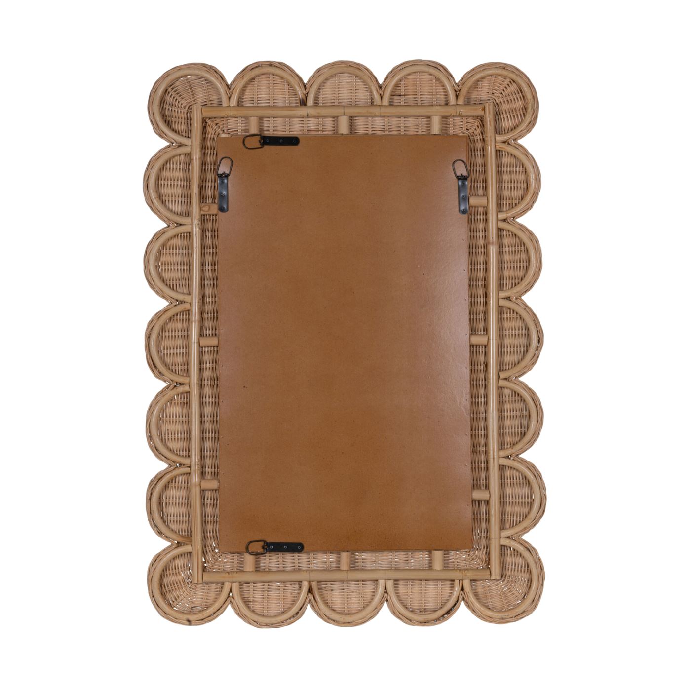 Lou Scalloped Rattan Mirror Mirrors 