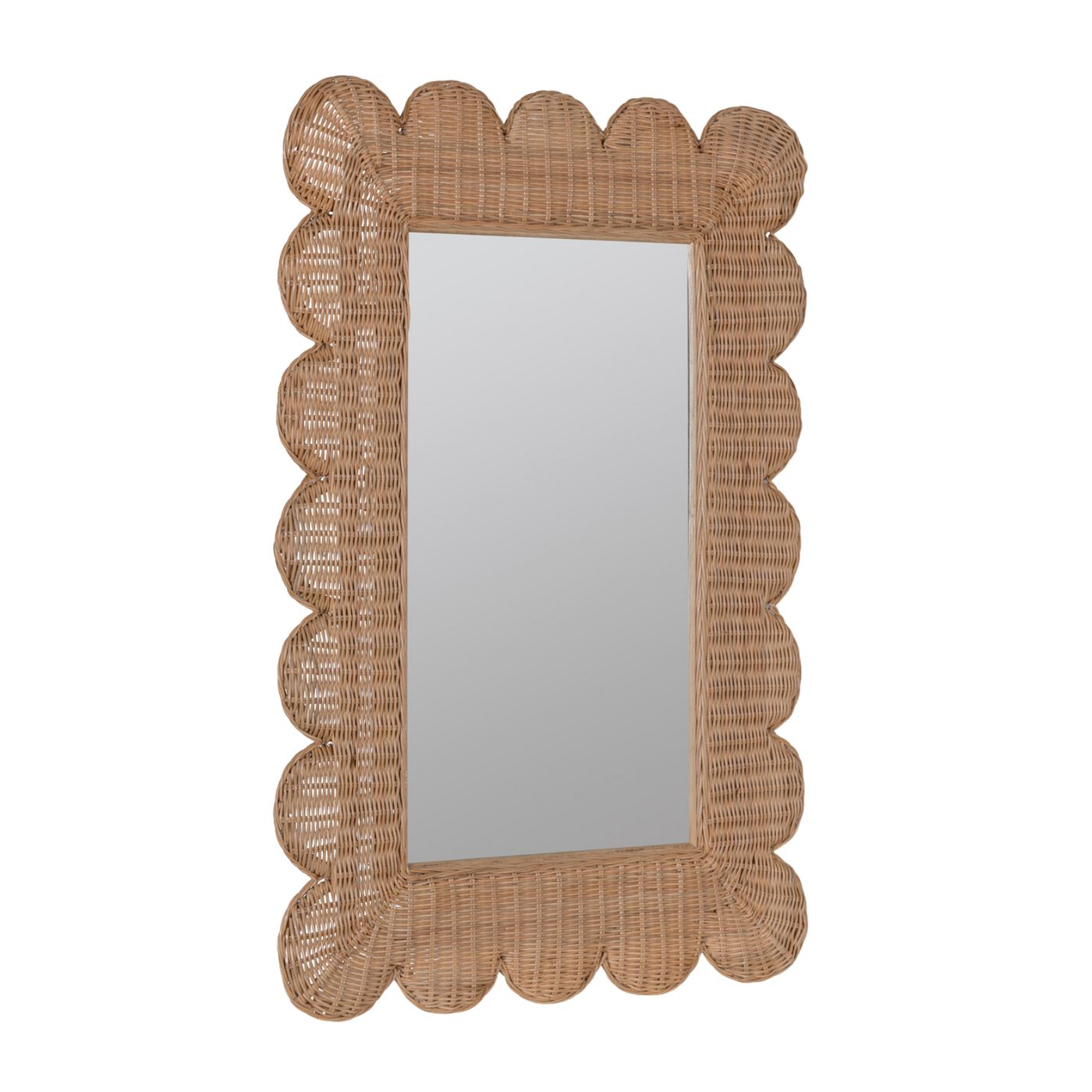 Lou Scalloped Rattan Mirror Mirrors 