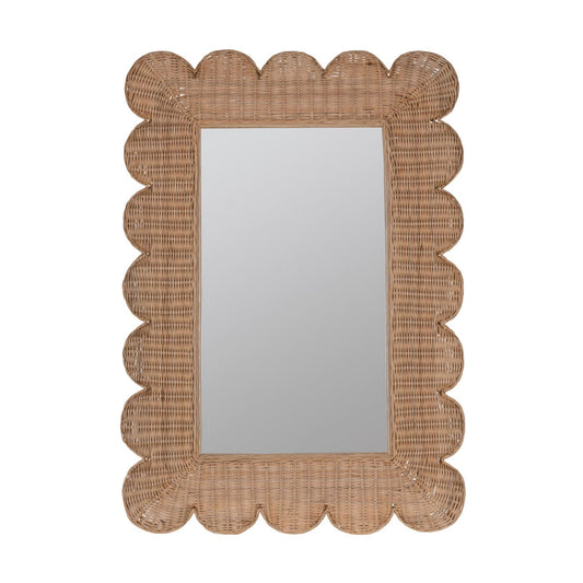 Lou Scalloped Rattan Mirror Mirrors 