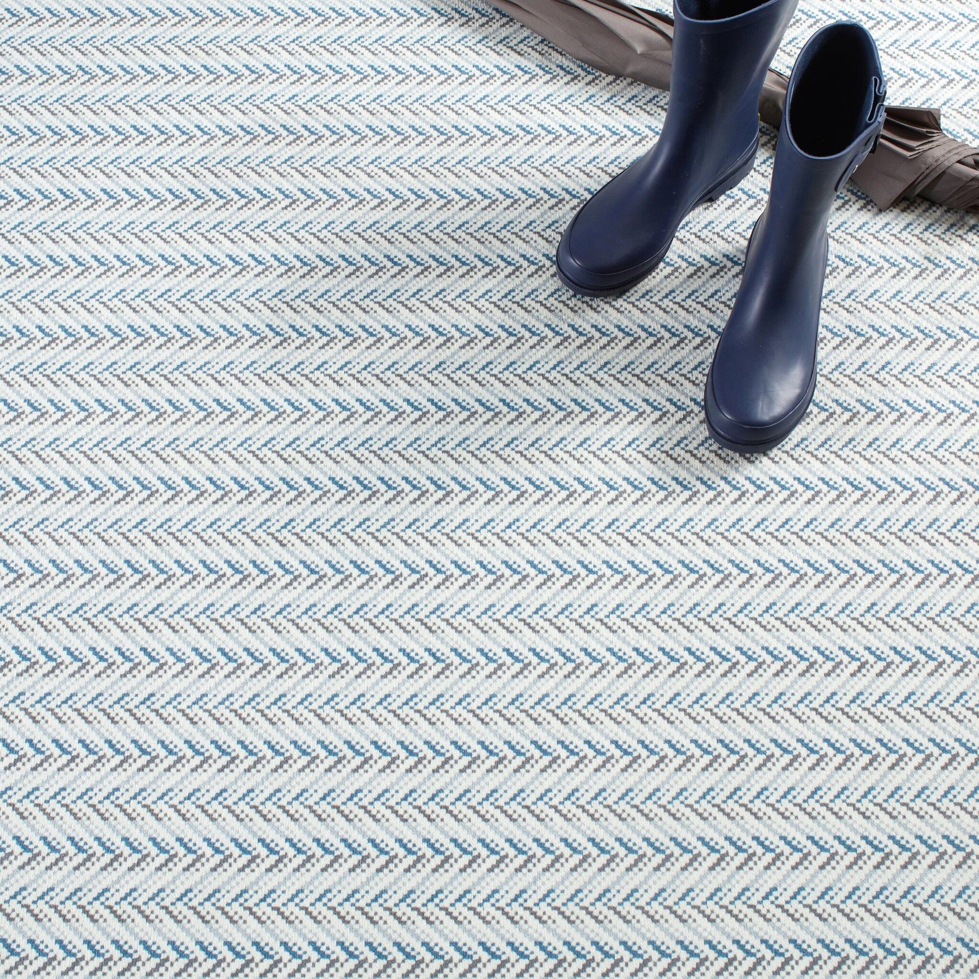 Lowell Blue Machine Washable Rug RUGS 