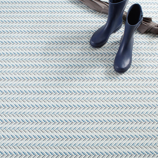 Lowell Blue Machine Washable Rug RUGS 