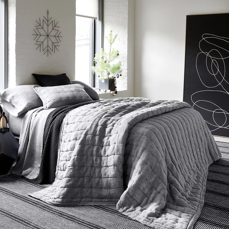 Lush Linen Black Puff Comforters, Quilts & Coverlets 