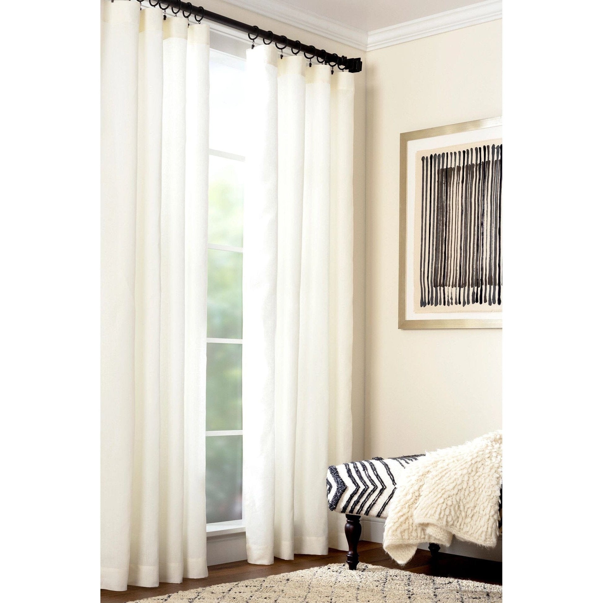 Lush Linen Ivory Curtain Panel Curtain Panel 