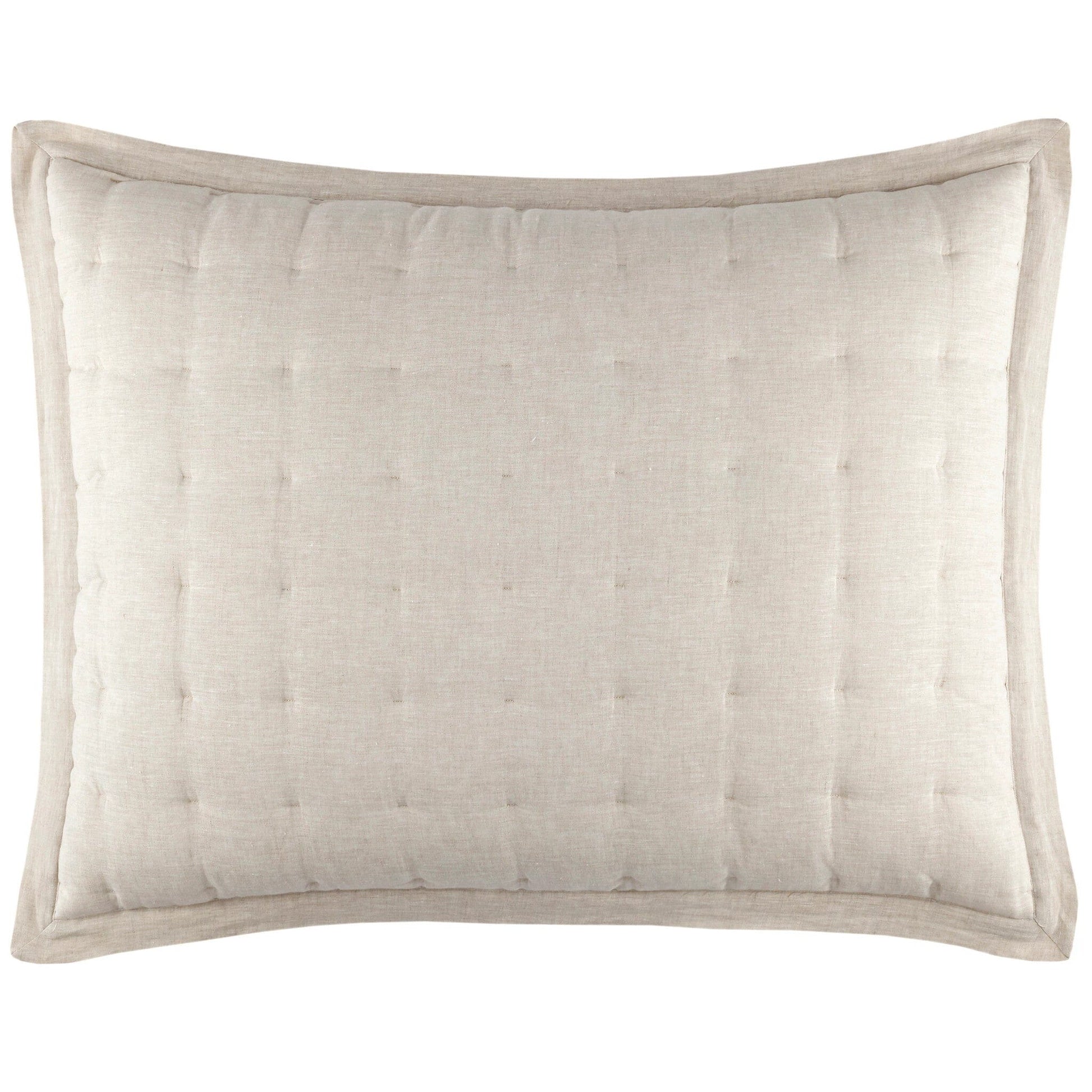 Lush Linen Natural Puff Sham Quilted Sham 
