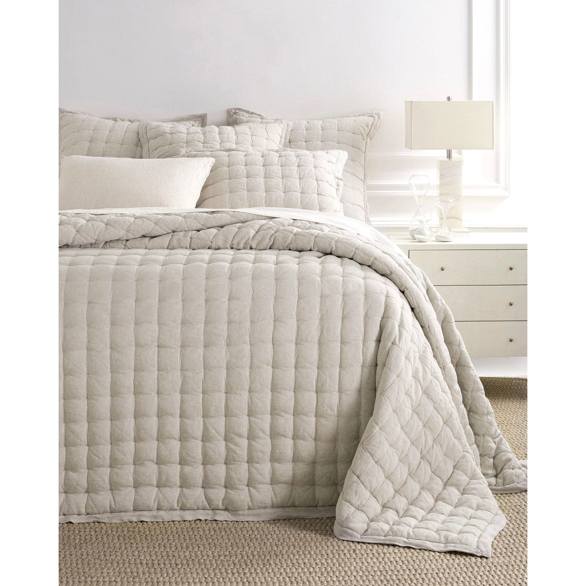 Lush Linen Natural Puff Sham Quilted Sham 