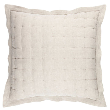 Lush Linen Natural Puff Sham Quilted Sham 