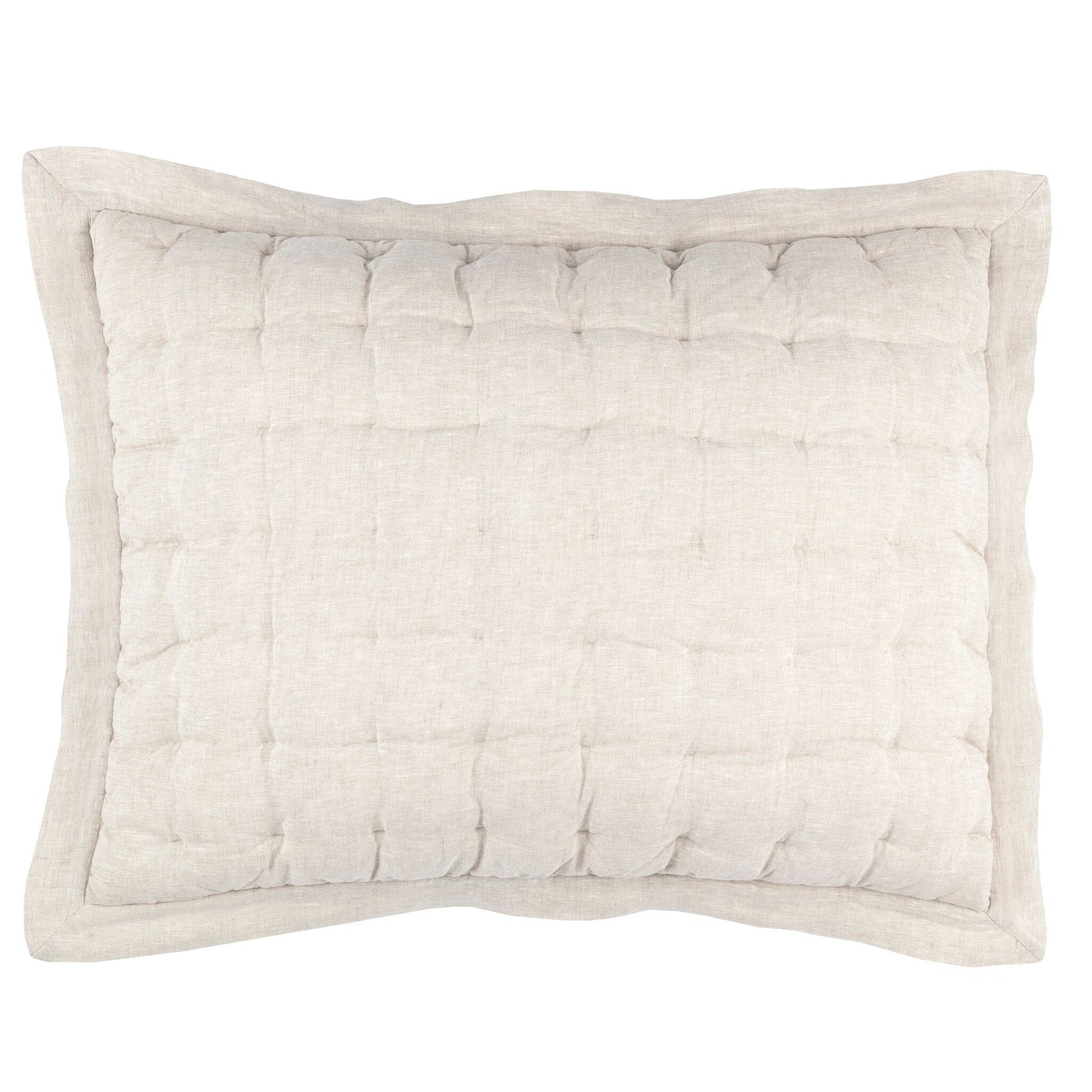 Lush Linen Natural Puff Sham Quilted Sham 