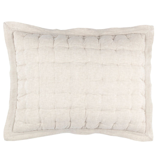 Lush Linen Natural Puff Sham Quilted Sham 