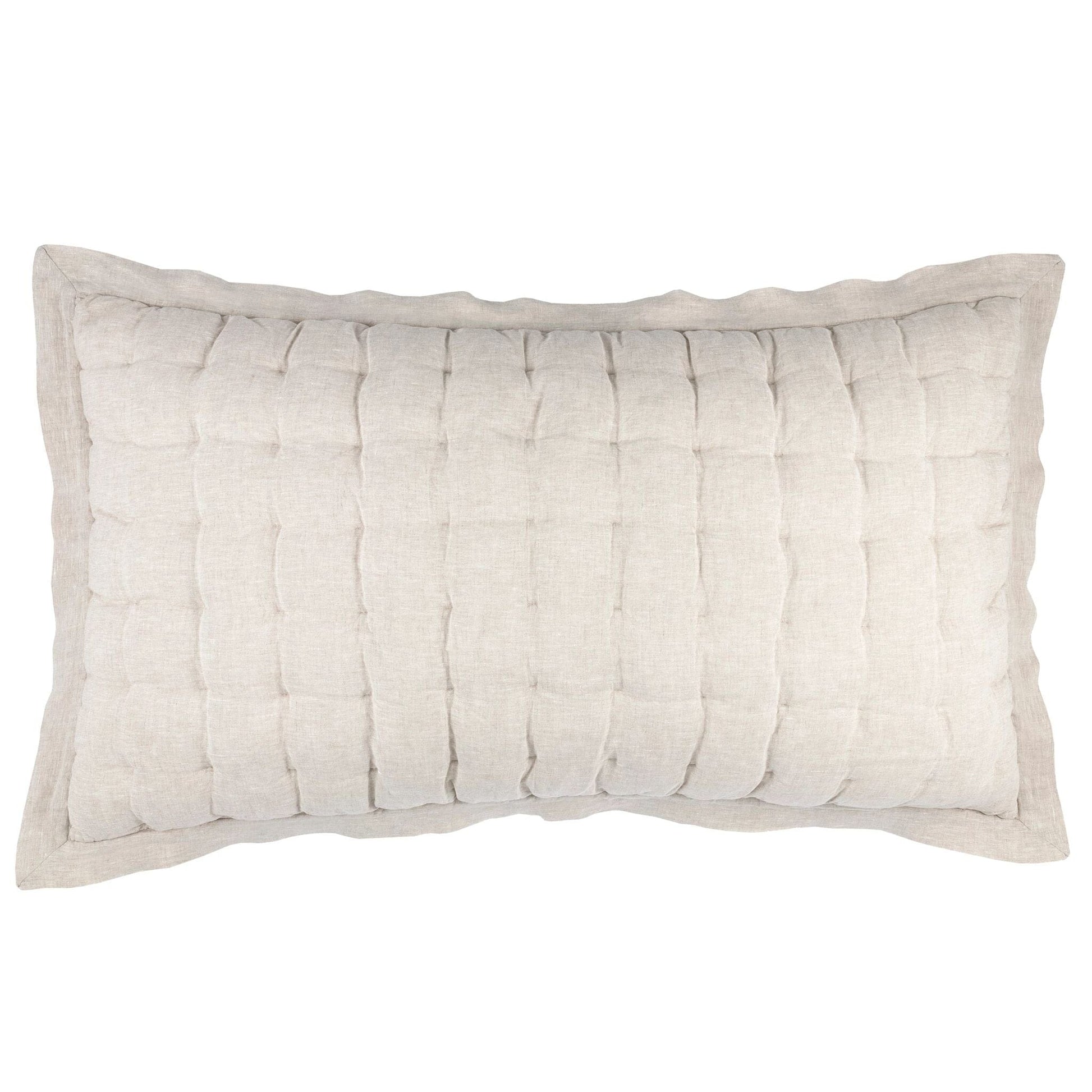 Lush Linen Natural Puff Sham Quilted Sham 