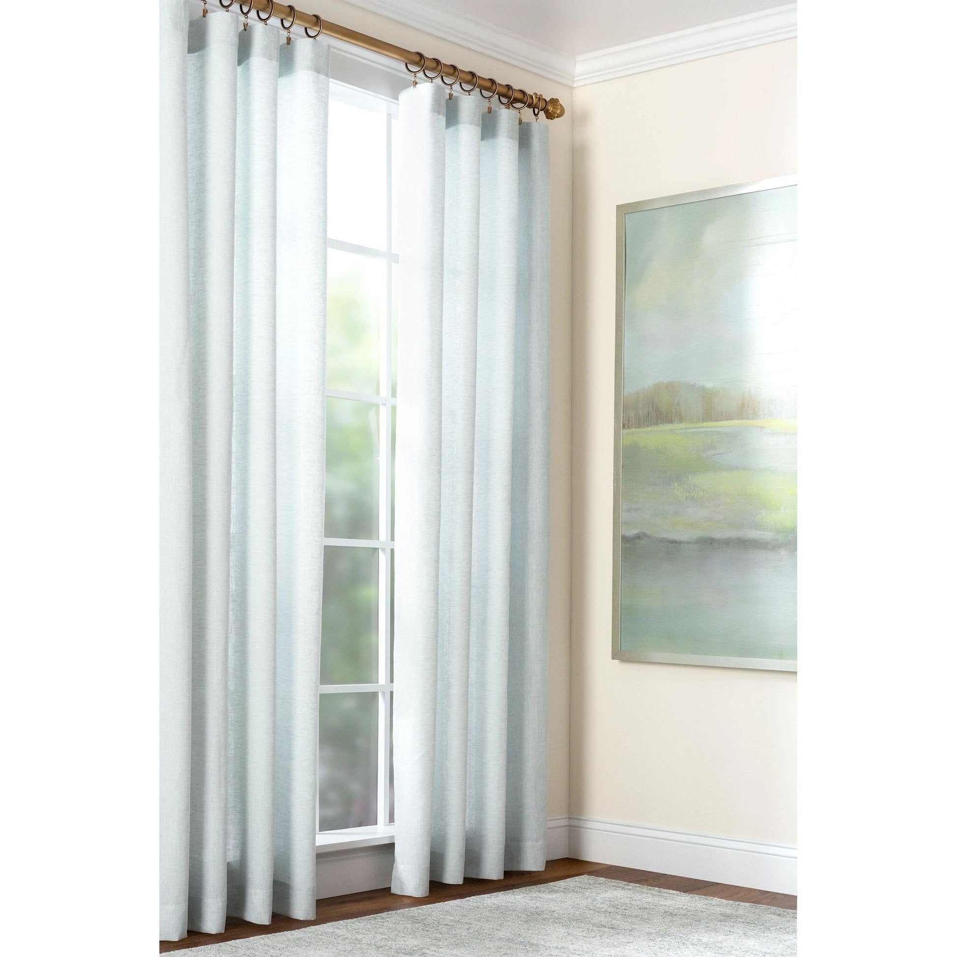 Lush Linen Sky Curtain Panel Curtain Panel 