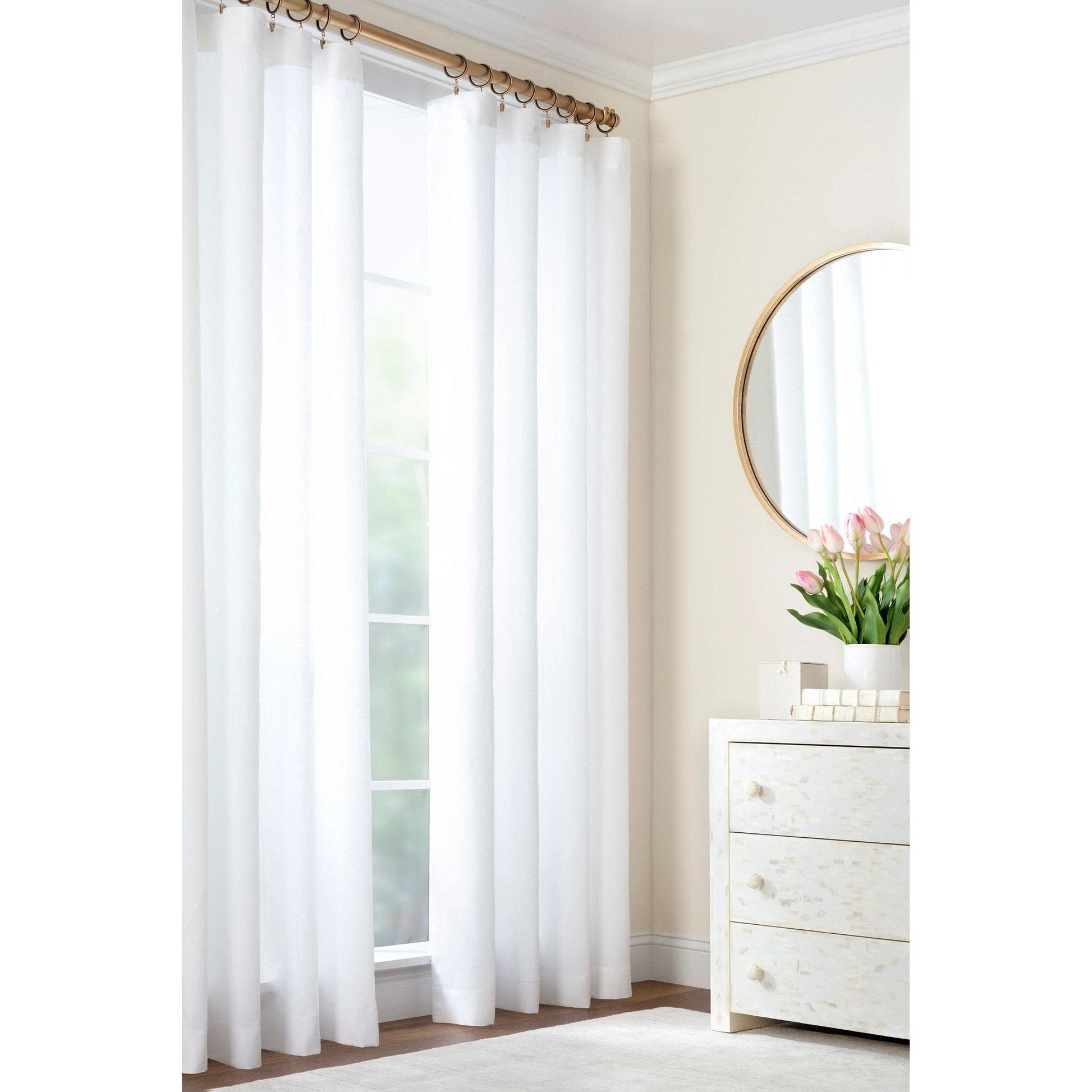 Lush Linen White Curtain Panel Curtain Panel 