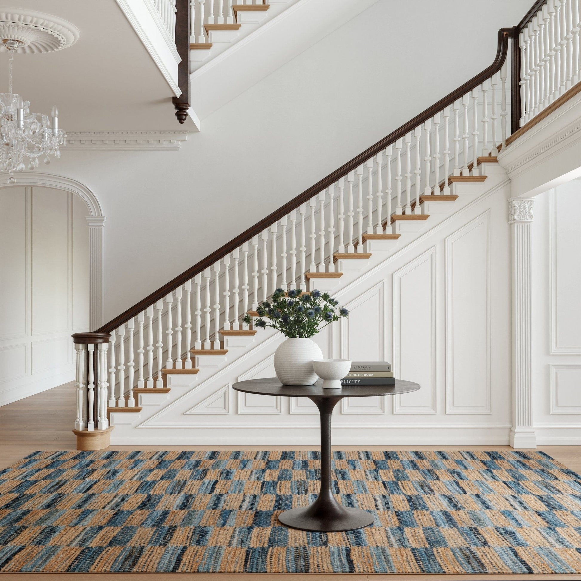Lynix Coastal Striped Machine Washable Rug - Natural Rugs 