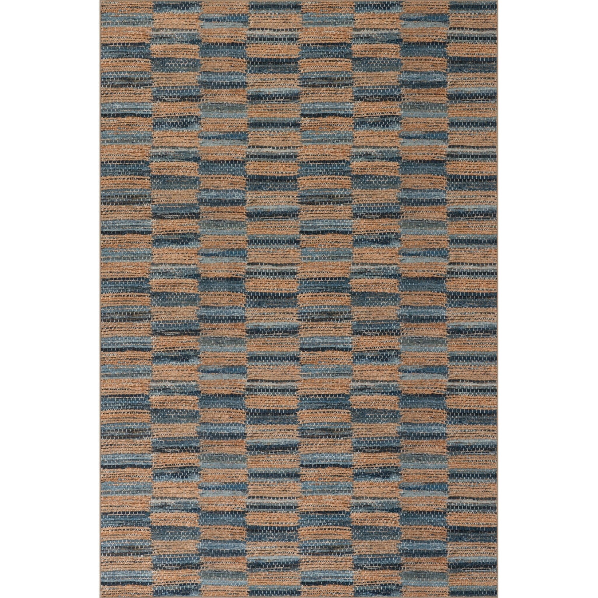 Lynix Coastal Striped Machine Washable Rug - Natural Rugs 