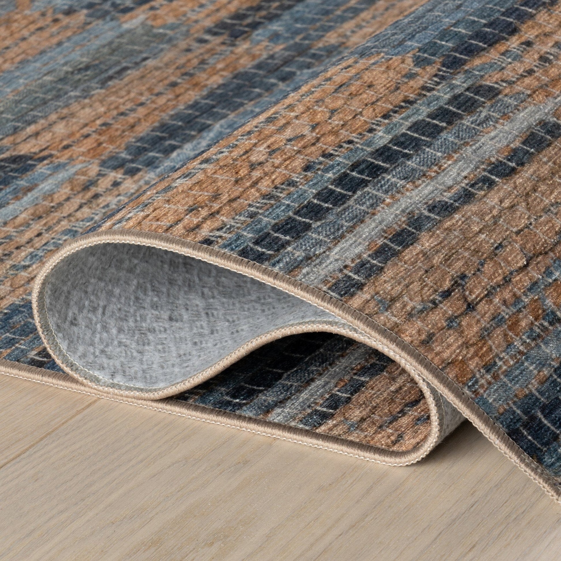 Lynix Coastal Striped Machine Washable Rug - Natural Rugs 
