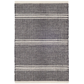 Malta Black/Ivory Handwoven Wool Rug Rugs 