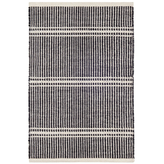 Malta Black/Ivory Handwoven Wool Rug Rugs 