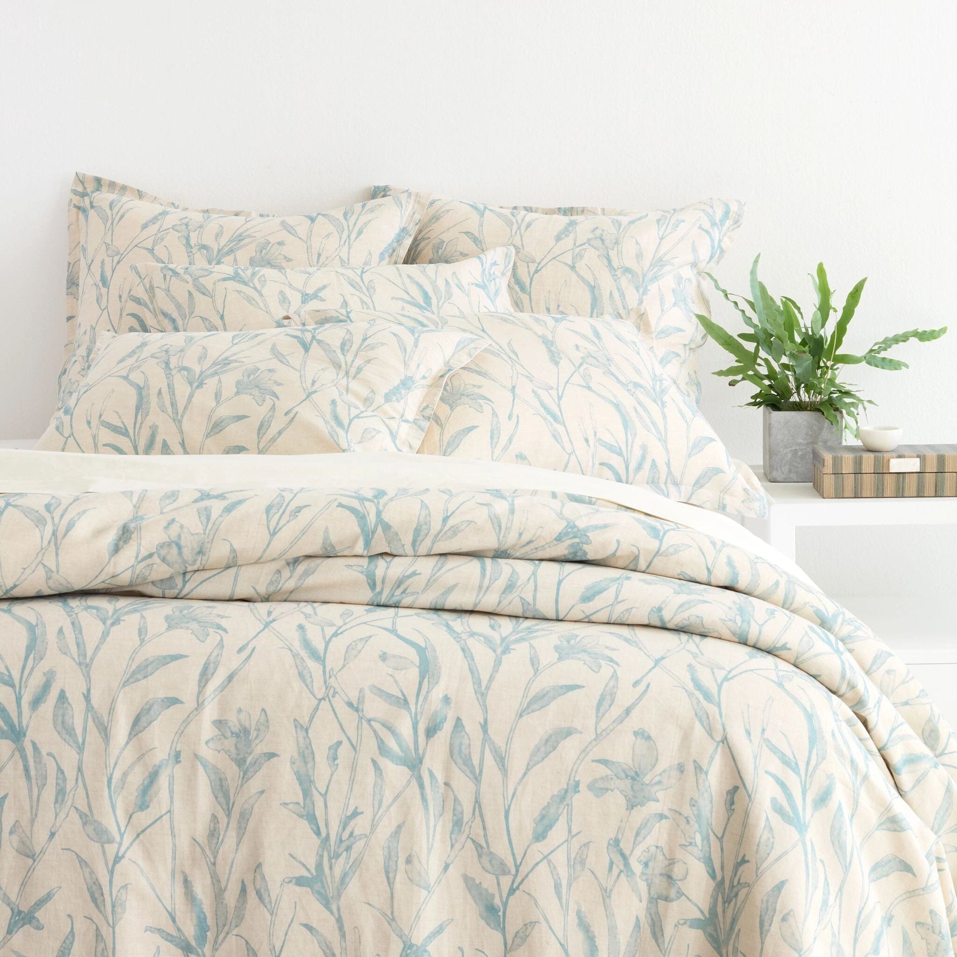 Margot Linen Pewter Blue Duvet Cover Duvet Cover 