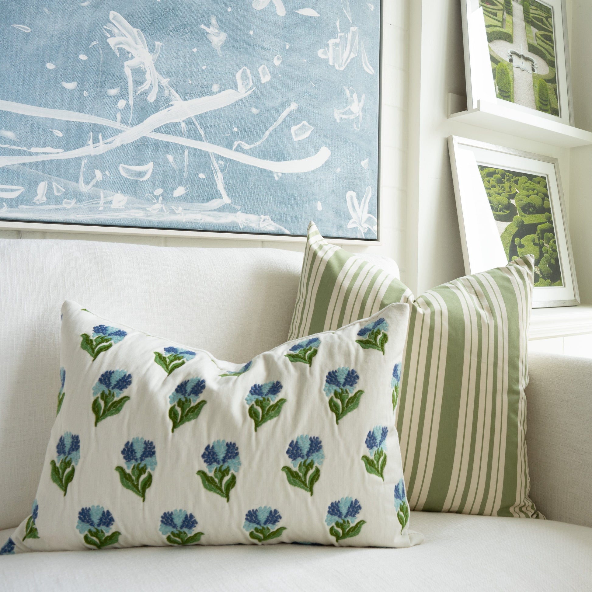 Markie Stripe Pillow 20" - Leaf Pillows 