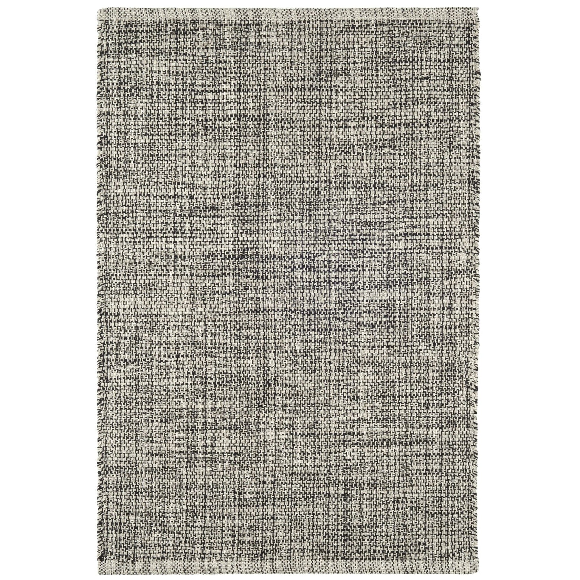 Marled Black Handwoven Cotton Rug Rugs 