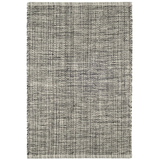 Marled Black Handwoven Cotton Rug Rugs 