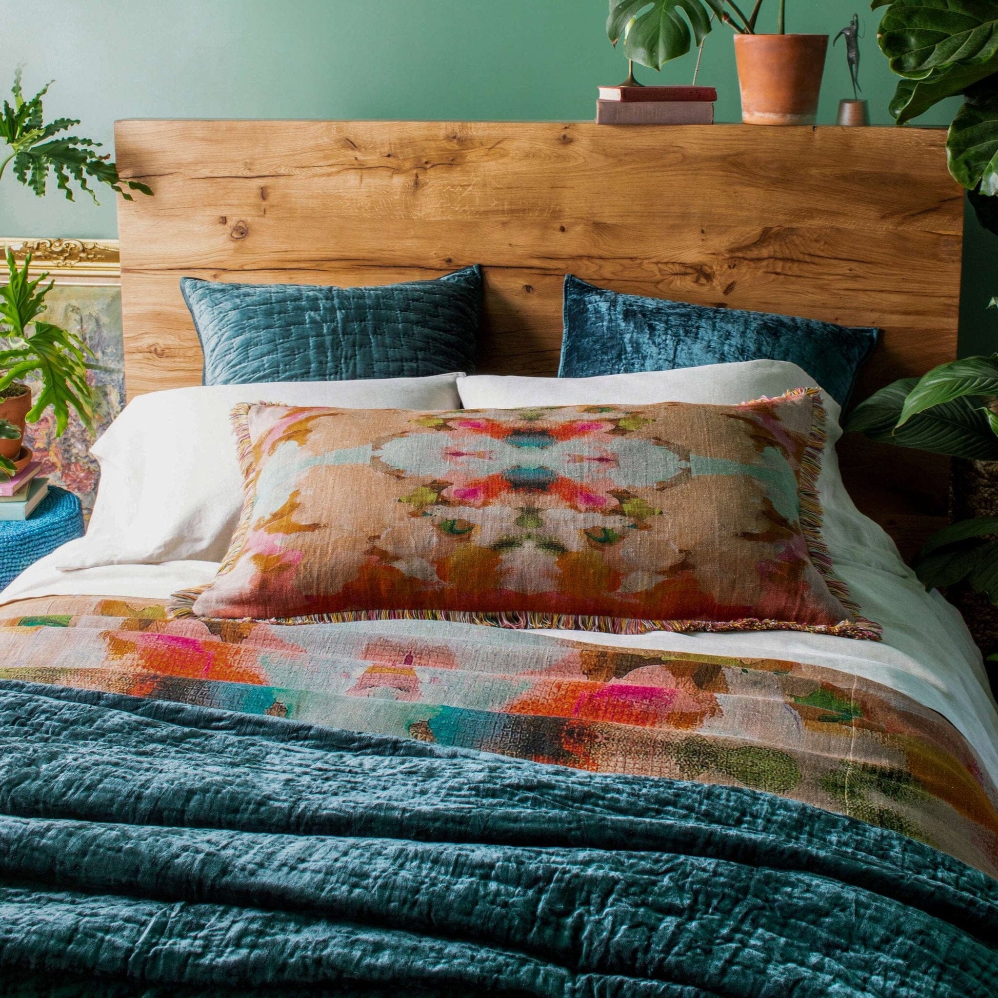 Matte Velvet Juniper Quilted Sham Quilted Sham 