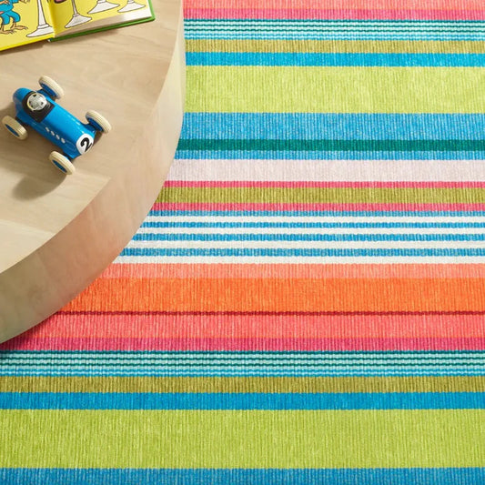 Mellie Stripe Multi Machine Washable Rug WASHABLE 