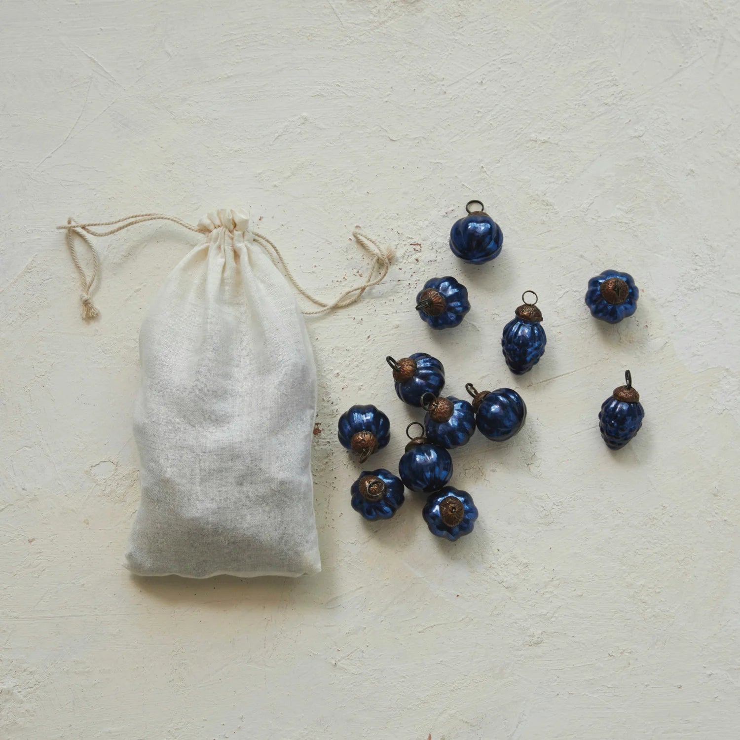 Mercury Glass Ornaments - Midnight Blue Objects & Accents 