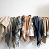 Merino Lambswool Throw - Windowpane Blue Throws 