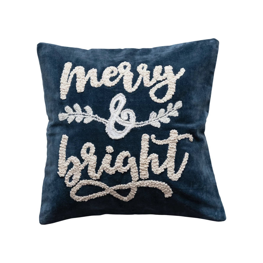 Merry & Bright Velvet Pillow 18" Pillows 