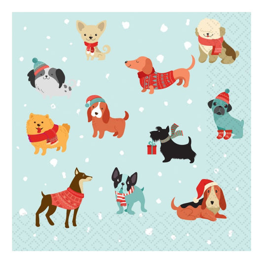 Merry Dogs- Luncheon Napkin Kitchen 