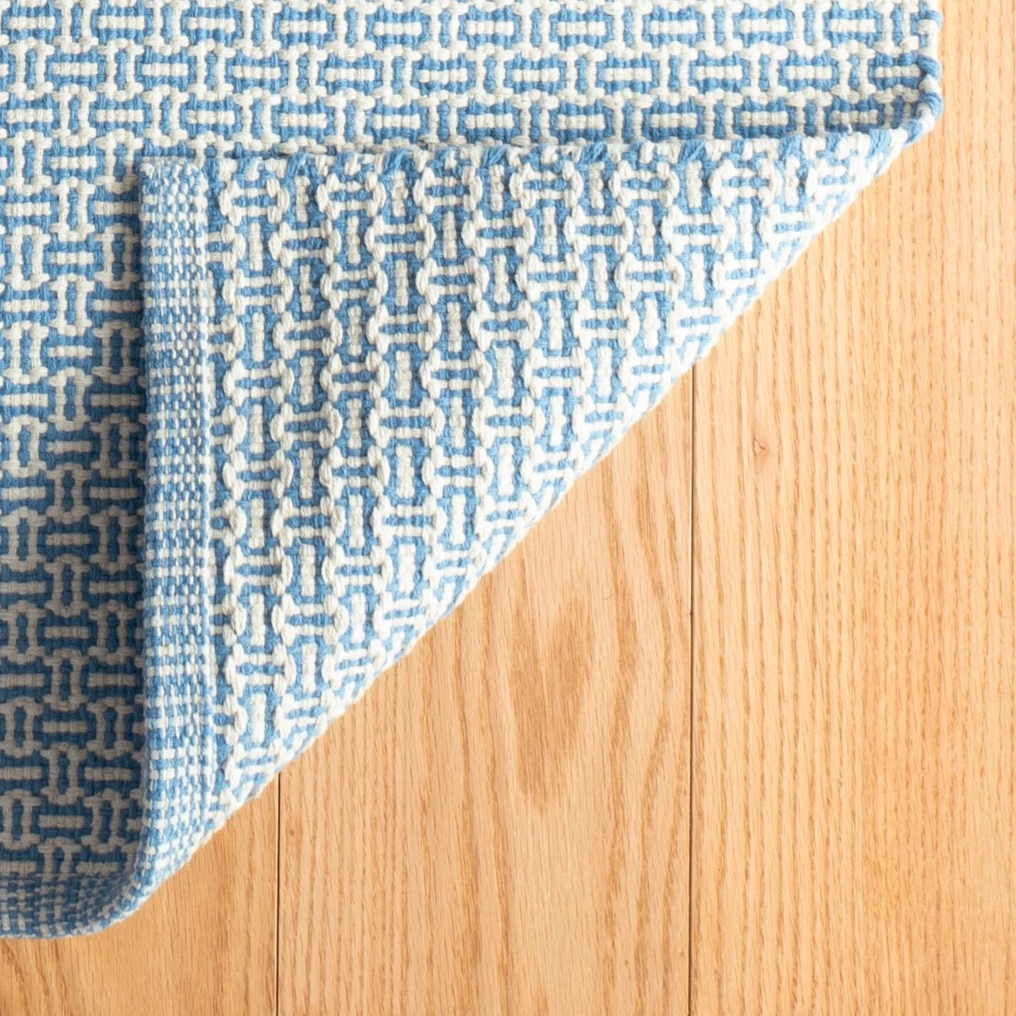 Miss Muffet French Blue Handwoven Cotton Rug Rugs 