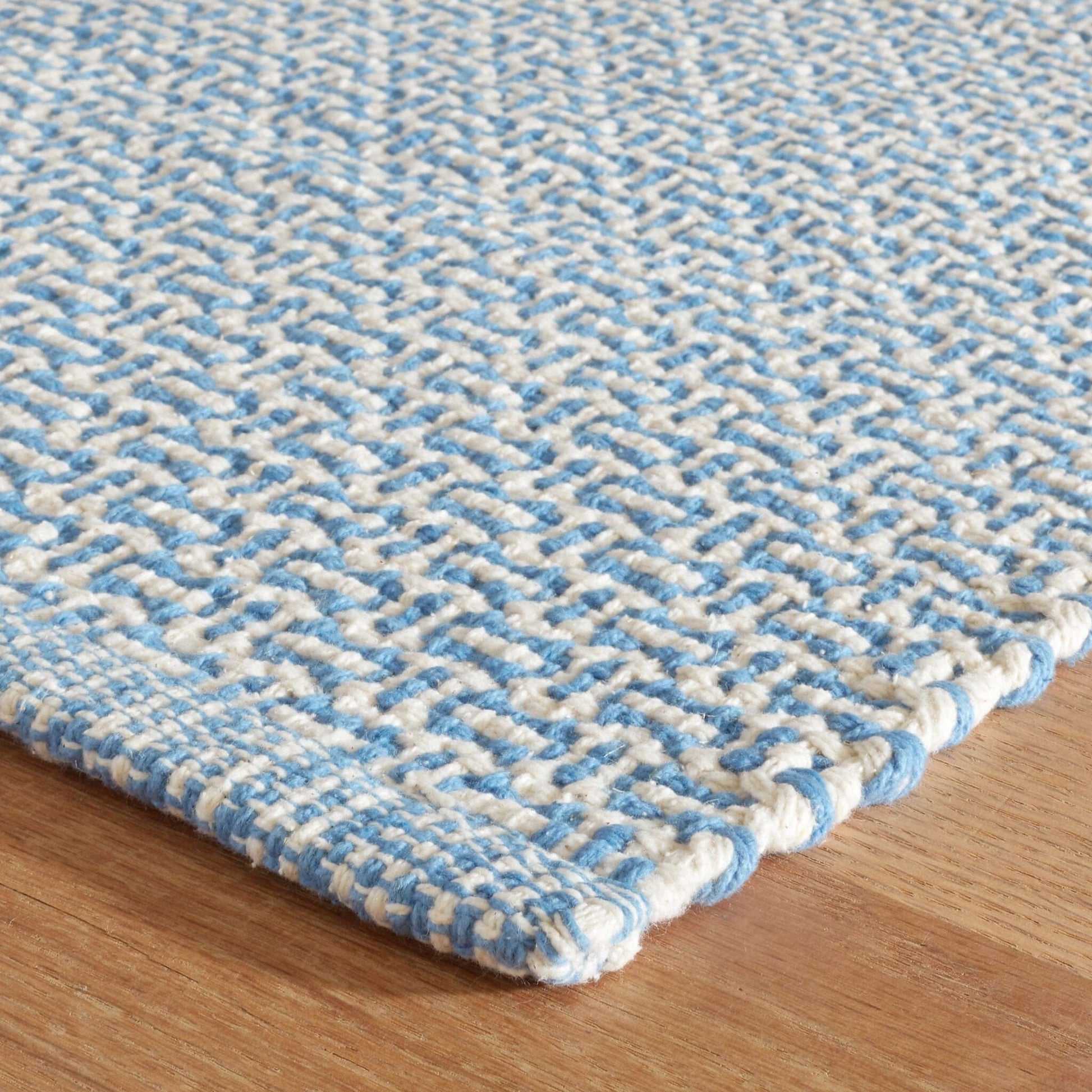 Miss Muffet French Blue Handwoven Cotton Rug Rugs 