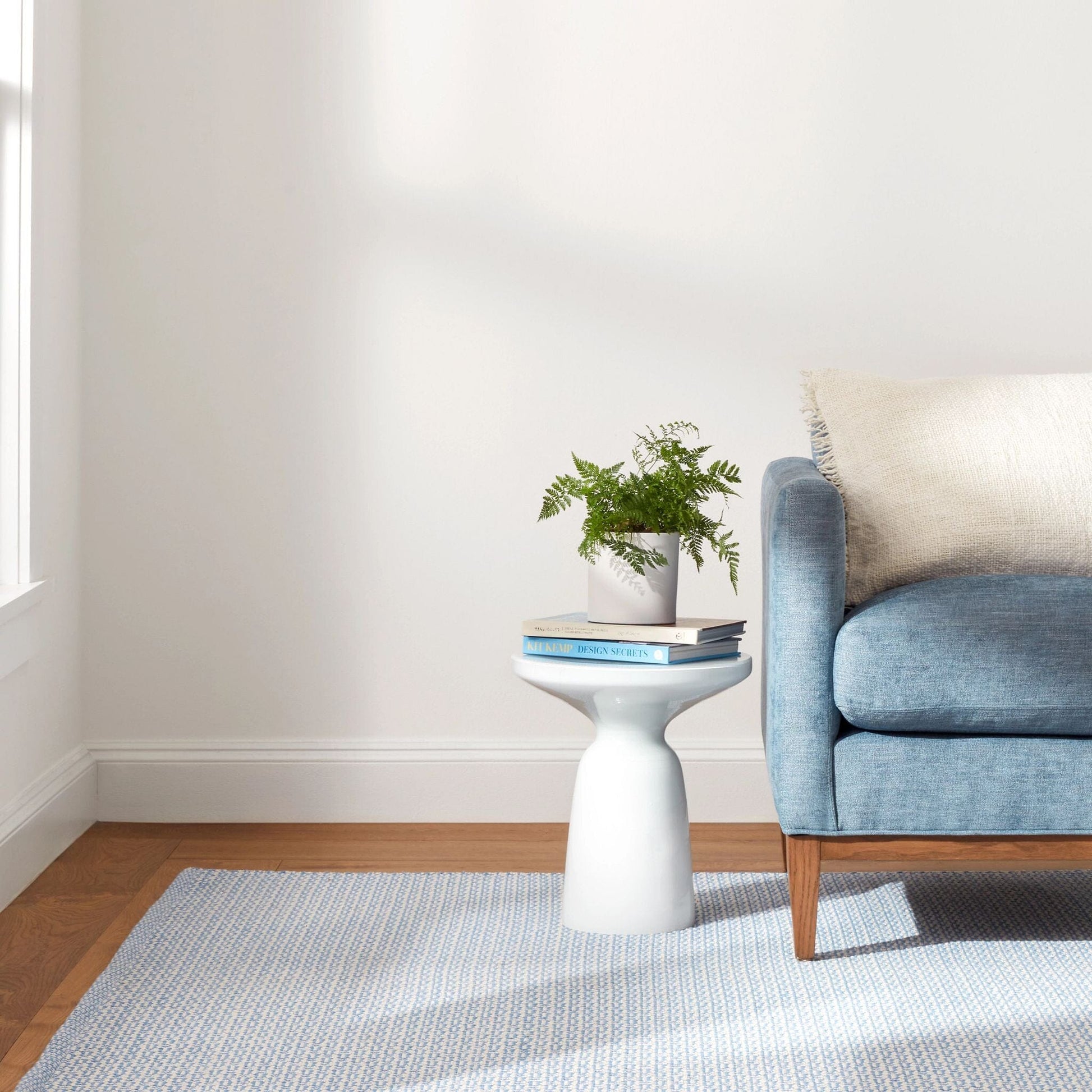 Miss Muffet French Blue Handwoven Cotton Rug Rugs 