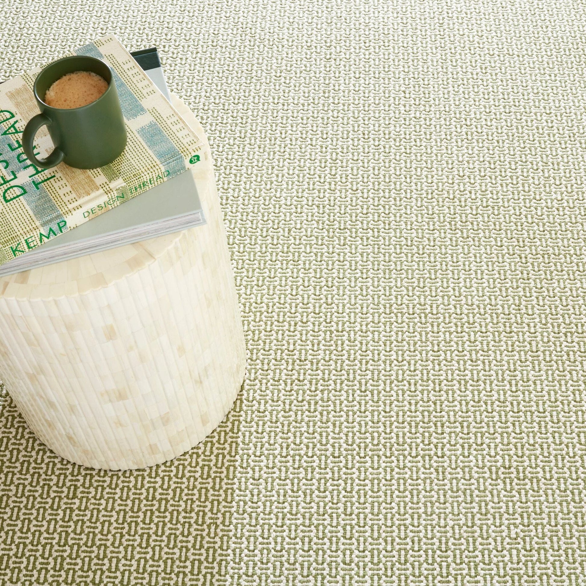 Miss Muffet Olive Handwoven Cotton Rug Rugs 
