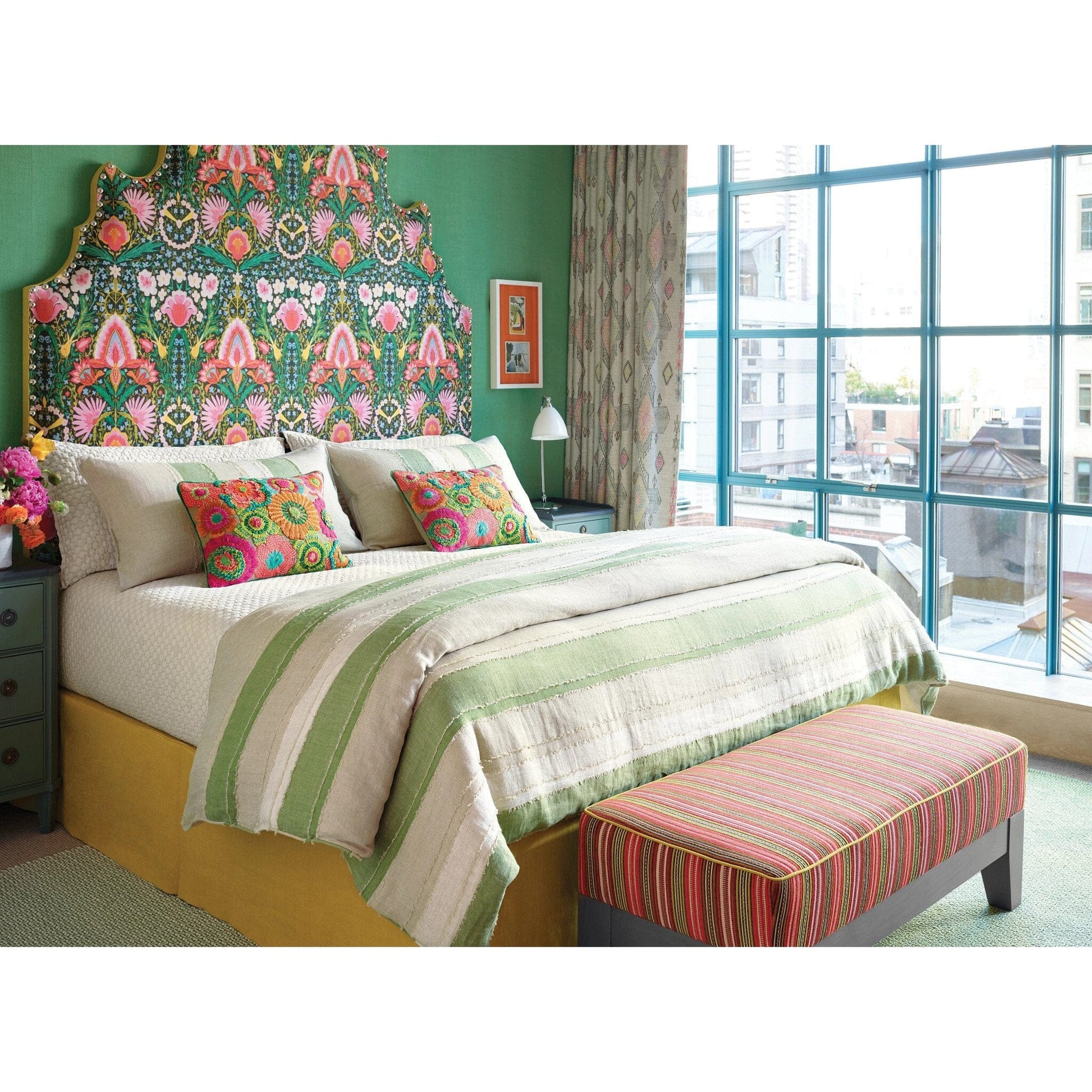 Miss Muffet Olive Handwoven Cotton Rug Rugs 