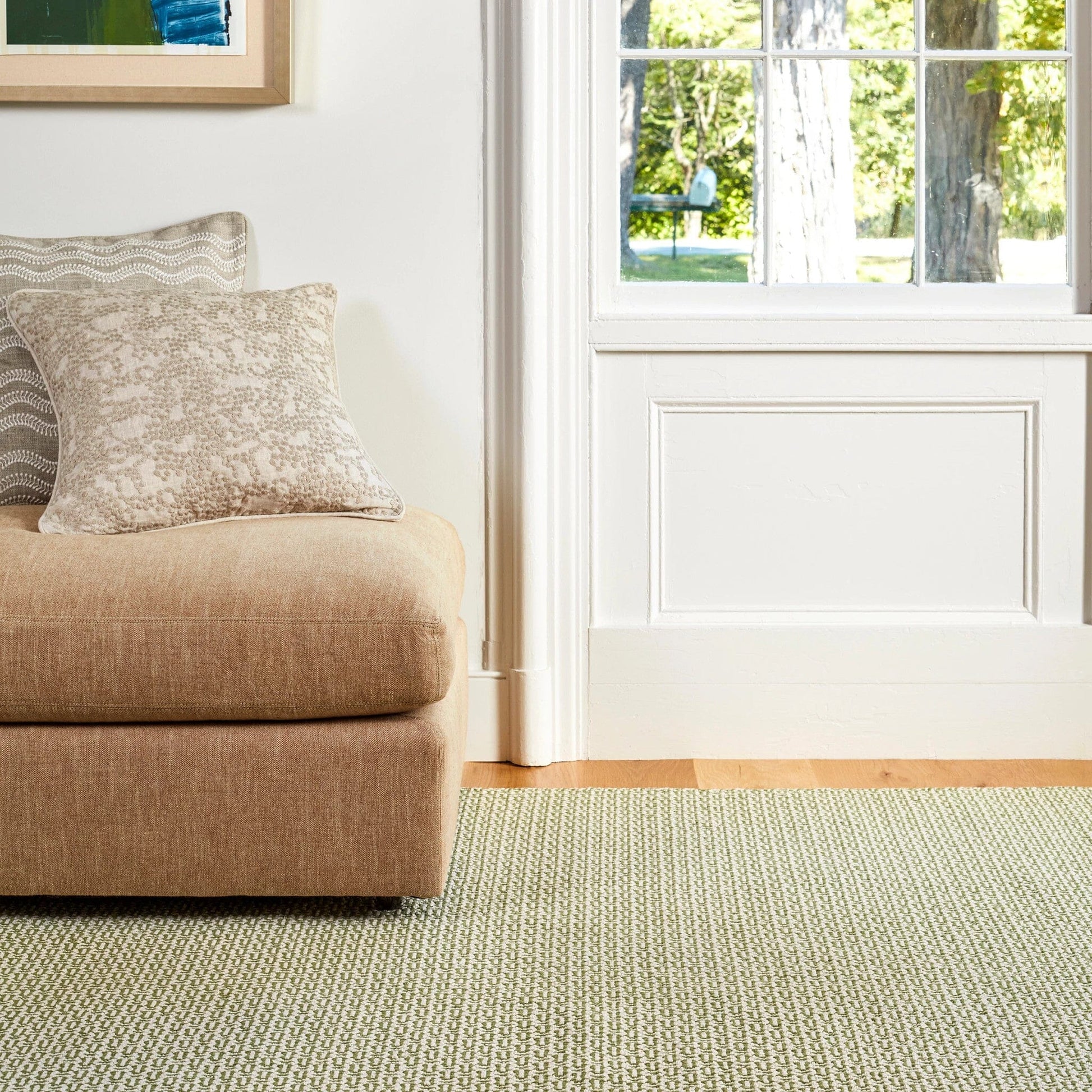 Miss Muffet Olive Handwoven Cotton Rug Rugs 