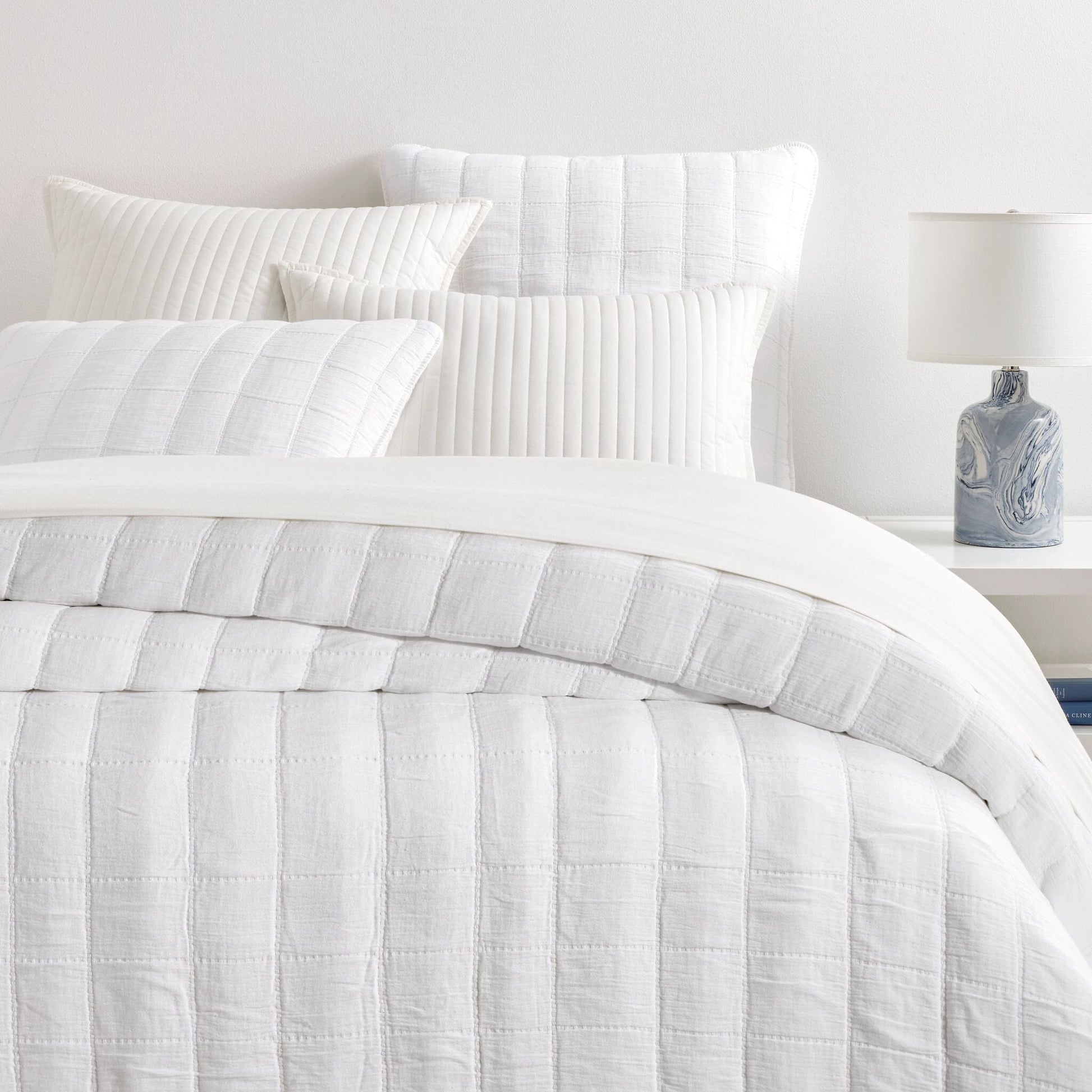 Monet White Quilted Sham Quilted Sham 