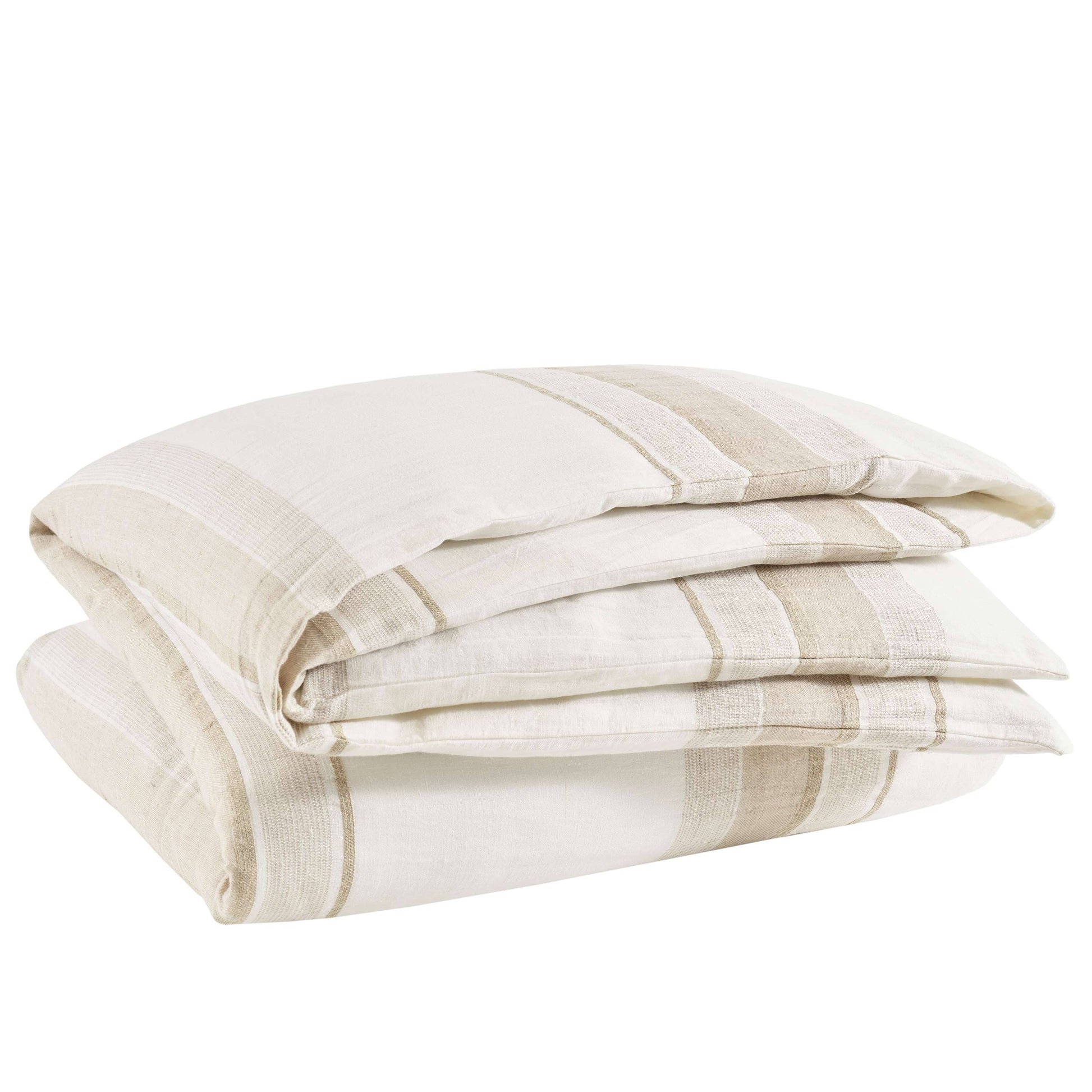 Napa Stripe Linen Natural Duvet Cover Duvet Covers 
