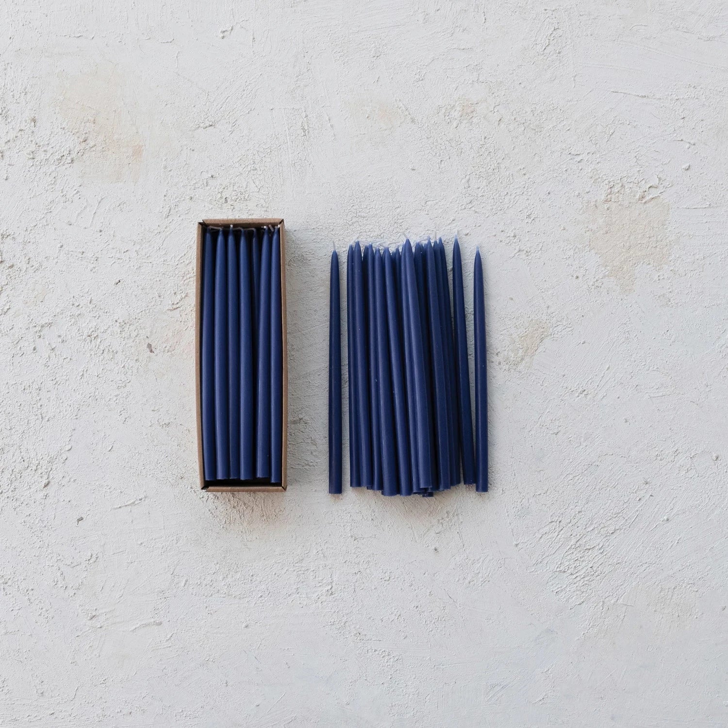Navy Unscented Thin Taper Candles & Home Fragrance 