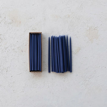 Navy Unscented Thin Taper Candles & Home Fragrance 