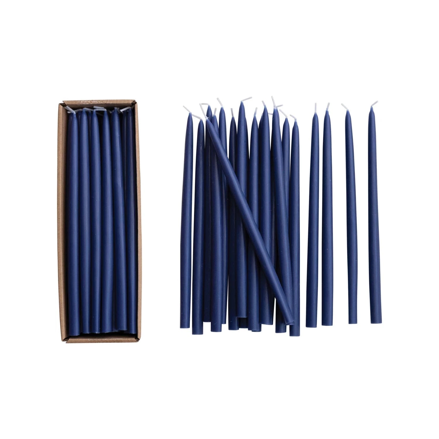 Navy Unscented Thin Taper Candles & Home Fragrance 