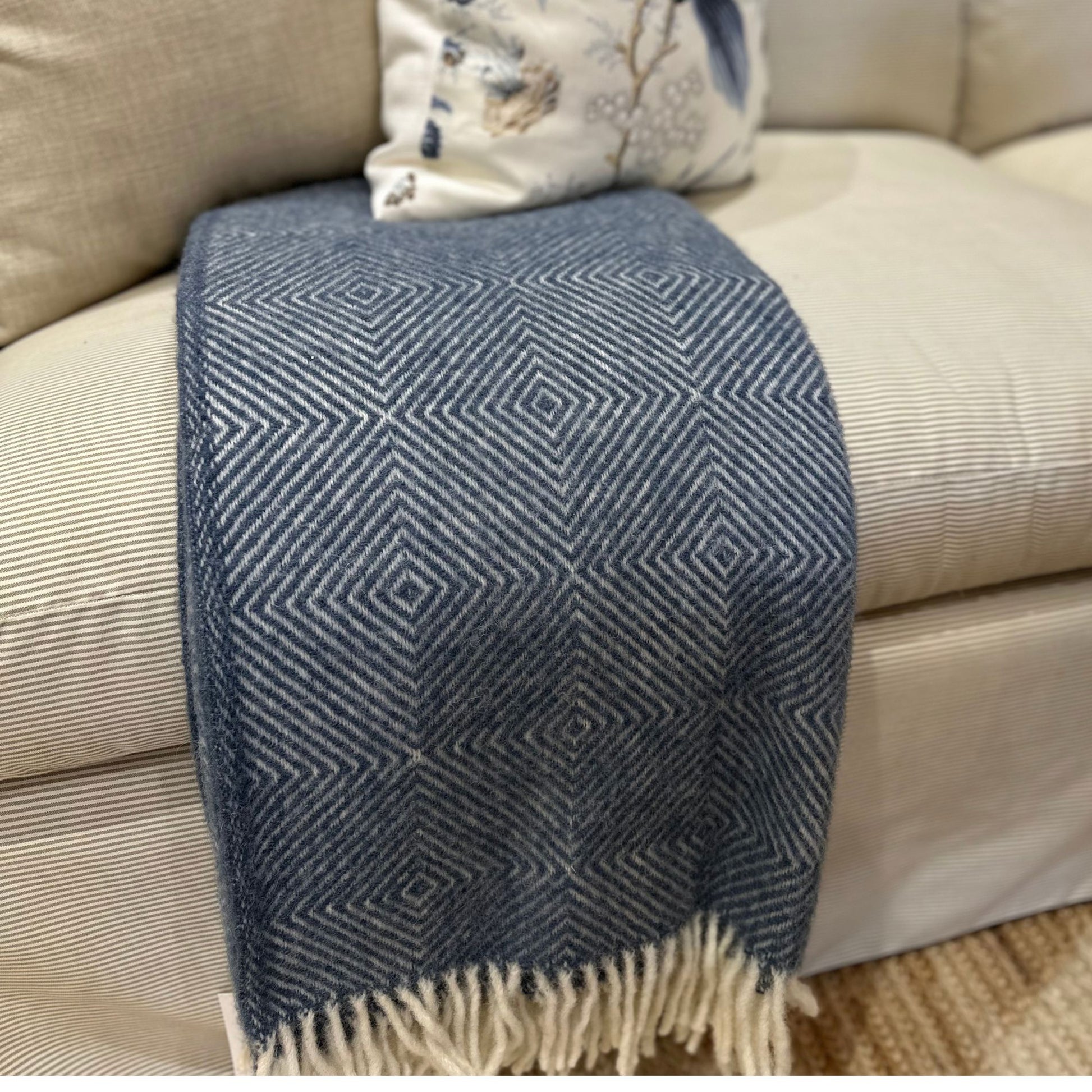 New Zealand Wool Throw - Dark Blue Throws 